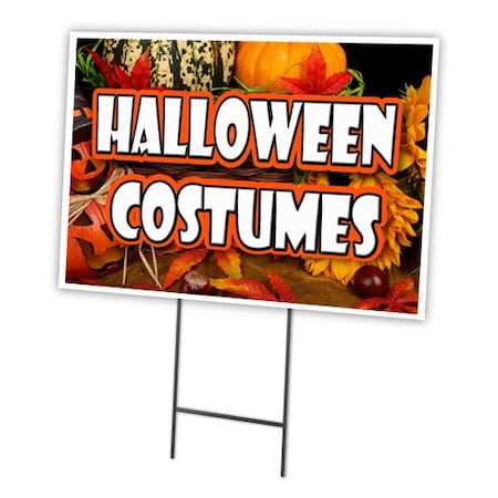 Halloween Costumes Yard Sign & Stake Outdoor Plastic Coroplast Window